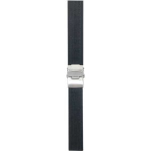 Bandini SW044 | 20mm Black Silicone Deployment Buckle Band, Rubber Strap
