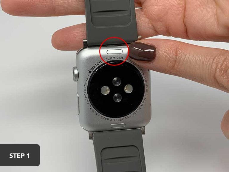 where is the apple watch band release button