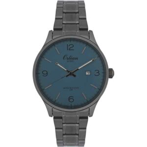 Orlean 41mm Analog Mens Watch, Black Full Stainless Steel, Japanese Quartz Movement, Date - ME3429