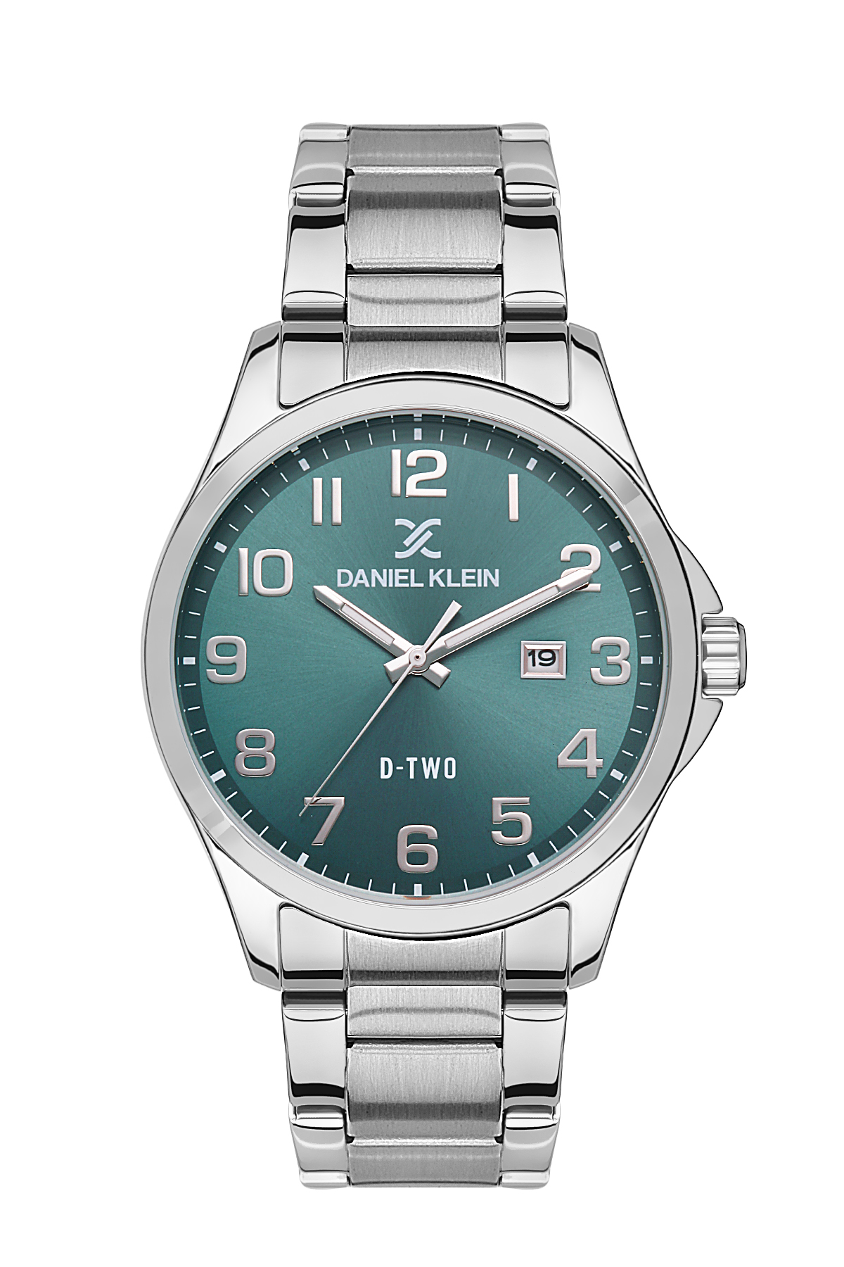 Daniel Klein 42mm Analog Mens Watch, Stainless Steel Big Easy to Read Numbers, Date - DK.1.13560-4