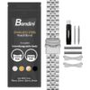 Bandini Mens Metal Stainless Steel Watch Band, Straight or Curved End - 18mm, 20mm, 22mm